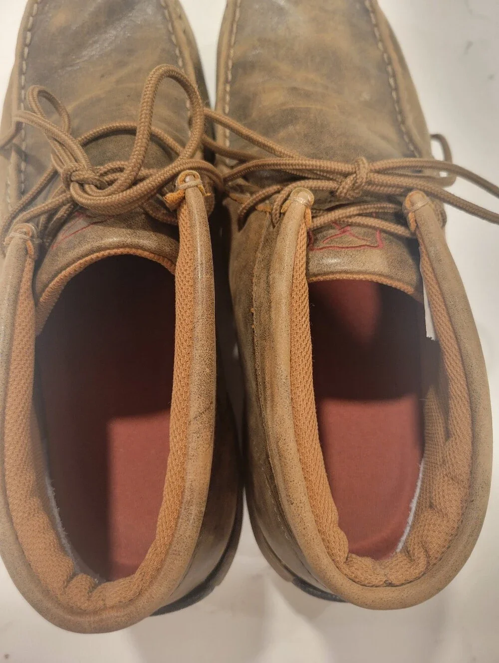 Twisted X Men’s 12 Driving Mocs Brown Distressed Leather Western Shoes